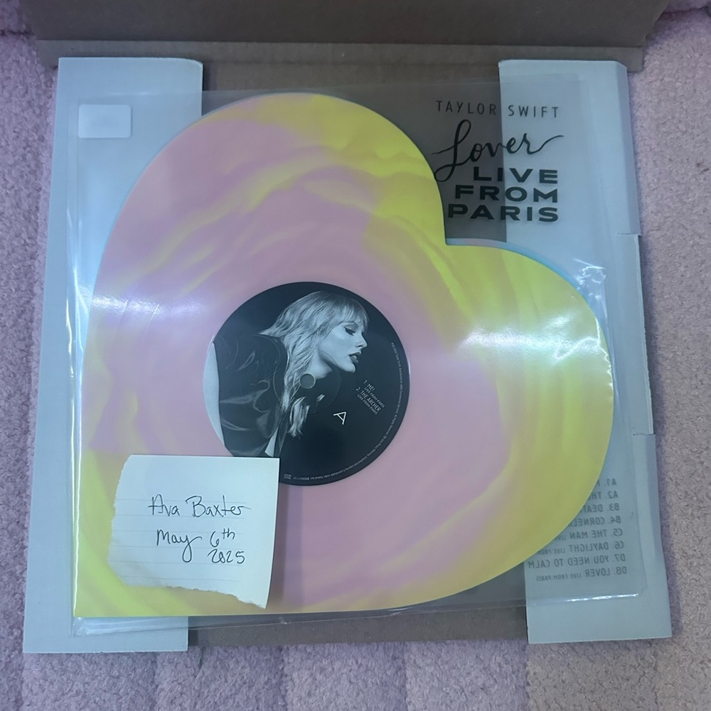Taylor Swift Heart-Shaped Vinyl - Pink and Yellow